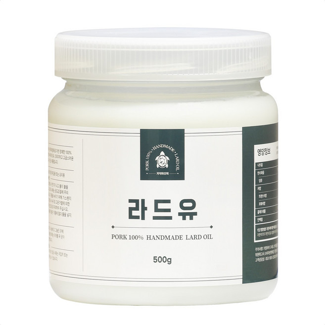 수제 라드유 돼지기름 해썹(HACCP)인증/ 돼지비계/ 중화유/돈지/ 우지x/ 500g, 1개, 500ml