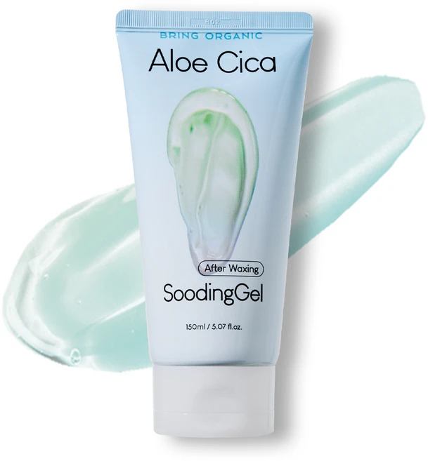 브링오가닉 알로에 시카 수딩젤 애프터 왁싱 후 관리 인그로운 헤어 케어 제거 브라질리언 다리 제모 면도, 150ml, 1개 - 쿠팡