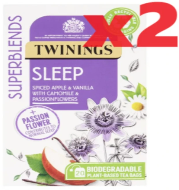 20개입 2팩 총40개 트와이닝 슈퍼블랜드 슬립 숙면 도움 허브차 Twinings Superblends Sleep, 2개 - 쿠팡
