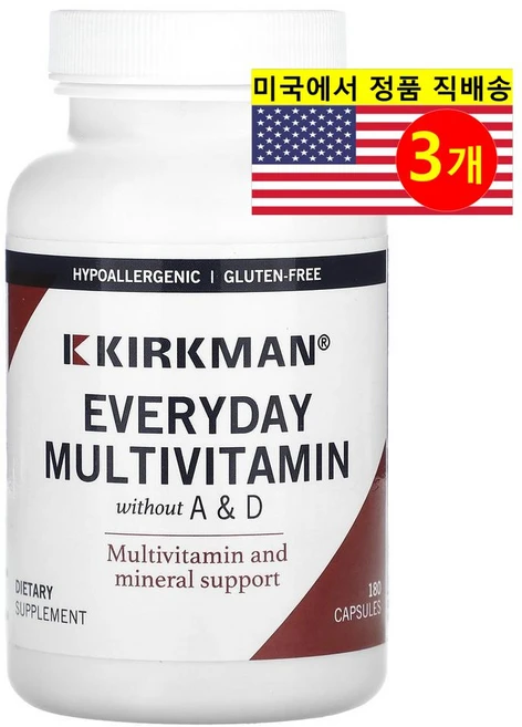 컬크맨 랩 에브리데이 종합비타민 A&D 무함유 180 캡슐, 3개, 180정 - 쿠팡