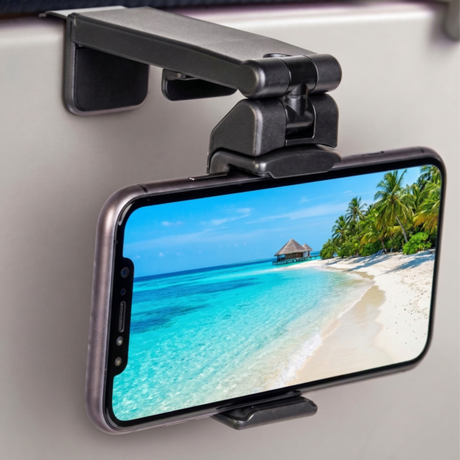 접이식 휴대폰거치대 360도 회전 여행용 비행기 기내용 핸드폰 거치대, 블랙, 1개
