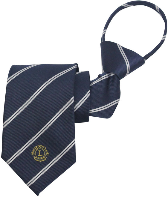 네오바트 라이온스넥타이 국제 라이온스클럽넥타이 네이비 지퍼 지동넥타이 2종