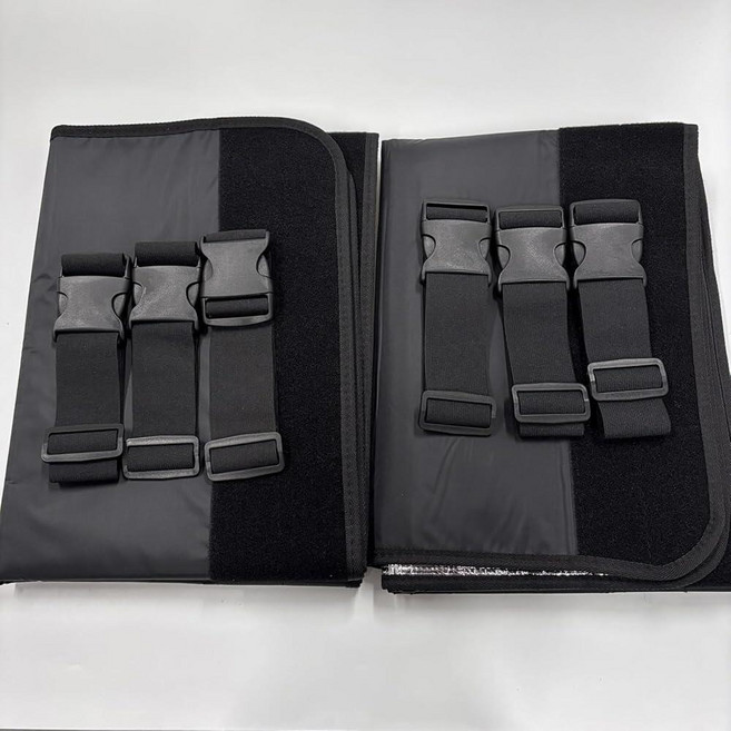 YoleShy 2팩 블랙 휴대용 AC 호스 단열 커버 두꺼운 내열성 에어컨 랩 직경 12.7cm(5인치) 및 14.9cm(5.9인치) 조절 가능한 스트랩 6개 포함