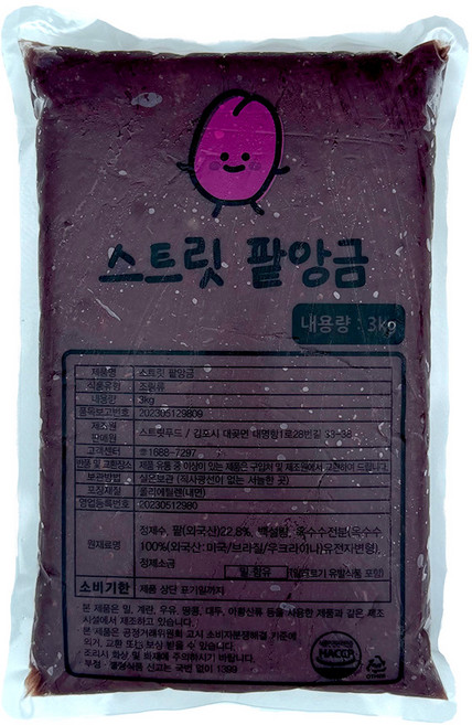 팥앙금 붕어빵 잉어빵 속재료 단팥 3kg 스트릿푸드, 팥앙금 3kg, 1개