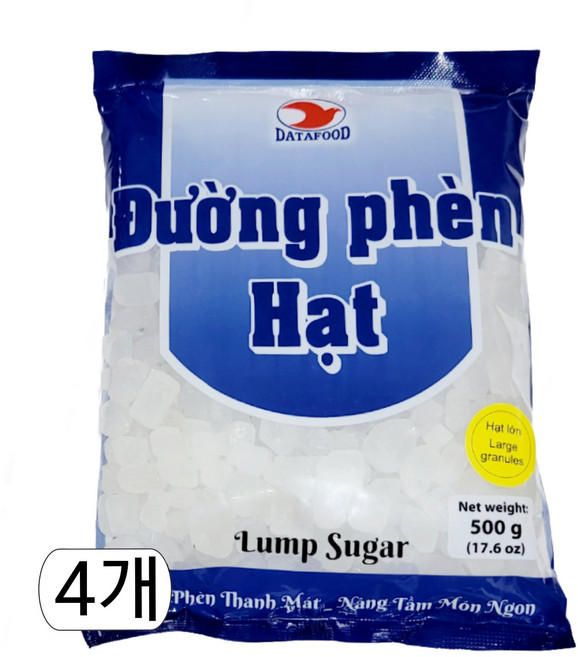 베트남 락슈가 ROCK SUGAR 얼음설탕 DUONG PEN HAT LON 큰입자, 500g, 4개