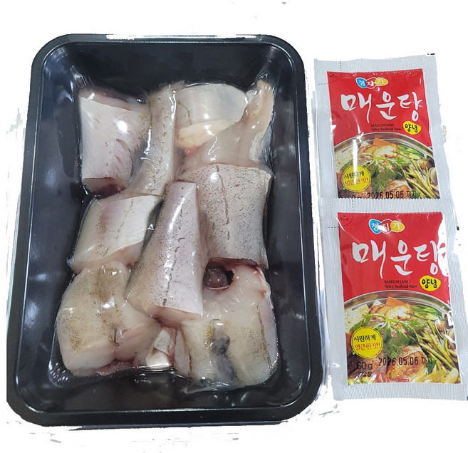 국내산 손질 생대구 매운탕 소스 포함, 1세트, 500g (머리 제외)