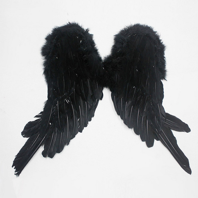 고급 깃털 날개(4종류) 천사 요정 홈파티 생일 용품, 1개, 블랙