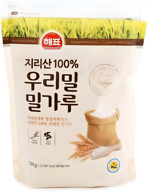 해표 지리산 100% 우리밀 밀가루, 750g, 1개