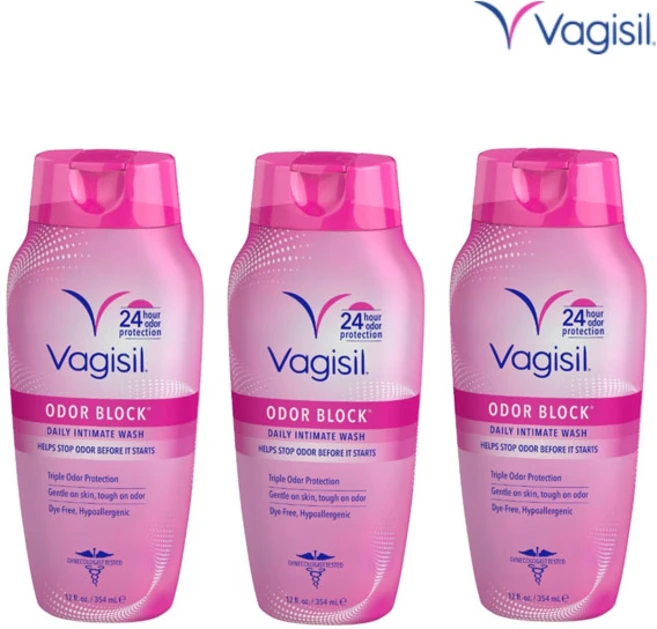 미국 Vagisil 여성전용 ODOR BLOCK DAILY INTIMATE WASH 12온즈(3ea), 354ml - 쿠팡