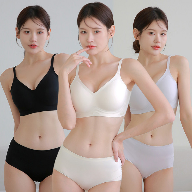 디디오 무봉제 심리스 브라팬티 3종세트 CW머랭세트6종