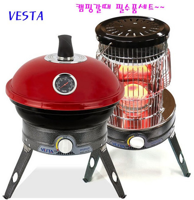 VESTA올인원 HJB-100 휴대용가스오븐 난로 버너선택상품(가스오븐+버너+난로)