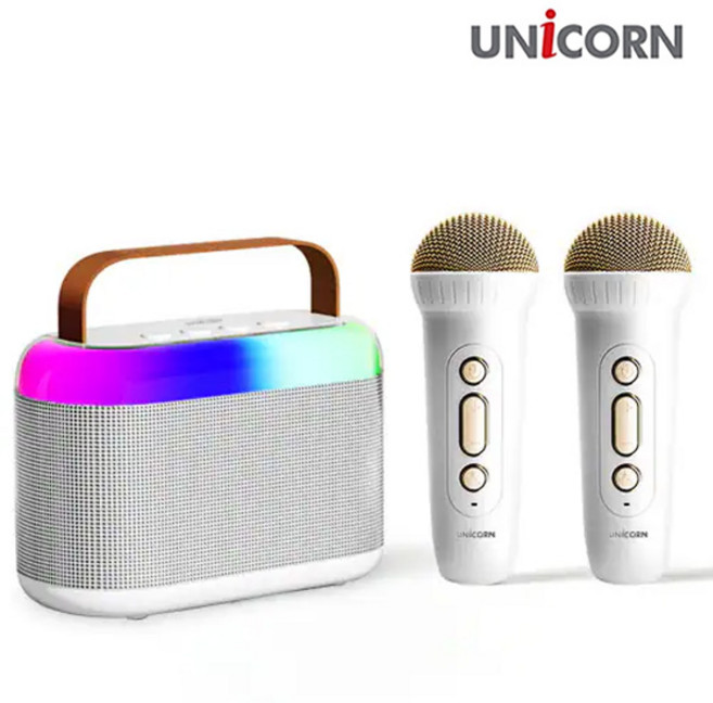유니콘 무선 블루투스 5.3 노래방 스피커 + 듀얼마이크, KTV-600GM