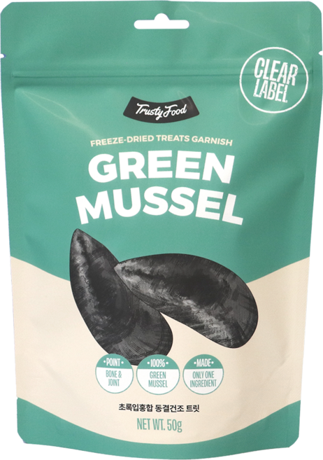 트러스티푸드 강아지 동결건조 해산물 간식, 초록입홍합, 50g, 1개