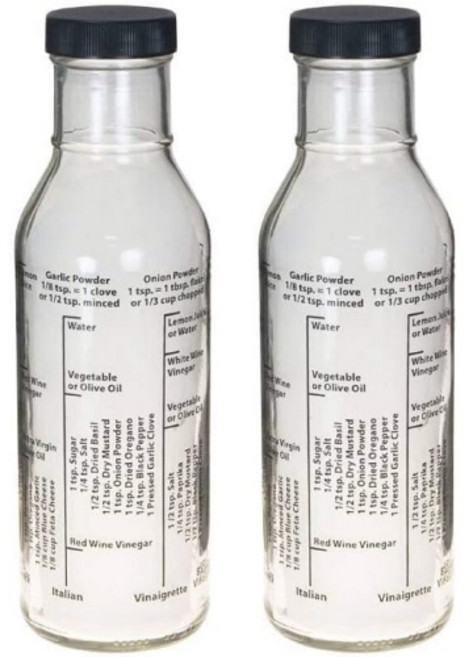 가벼운 조리법을 위한 콜더 샐러드 드레싱 믹서 병 유리 13온스 미국산 흰색