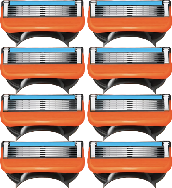 주황 5중 질레트 퓨전 호환 날카로운 면도날, 1세트, 8매입