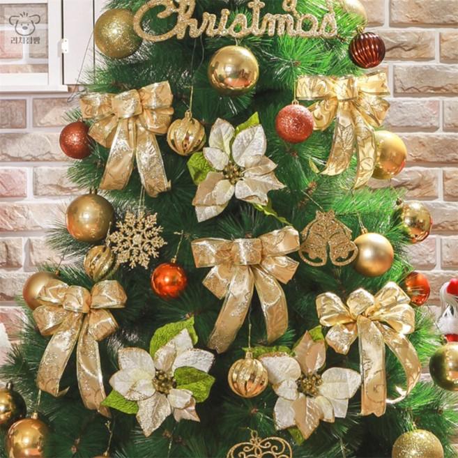 리2치점빵 크리스마스 카니발 골드 장식 오너먼트 세트 (150cm용) 사무실트리 크리스마스포토존