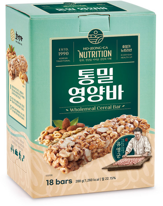 호정가 통밀 영양바 18p, 288g, 1개
