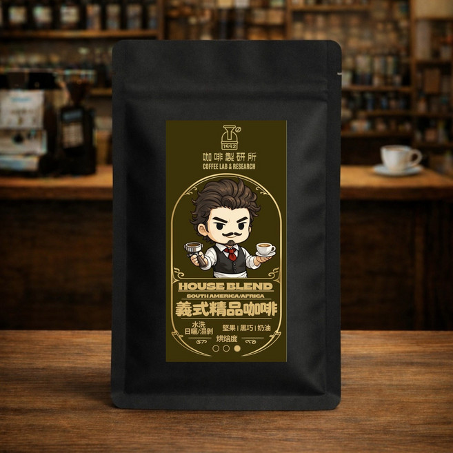 咖啡製研所 義式配方咖啡豆 227g 中深焙, 1個