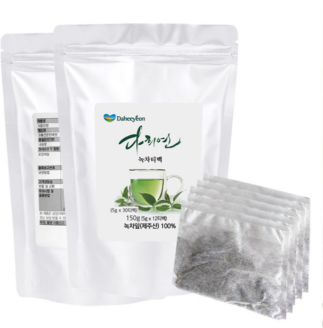 힐링 잎차 추천 사각 티백 다희연 제주 유기농 녹차 5g 30포 TB530, 사각티백, 30개입, 1개
