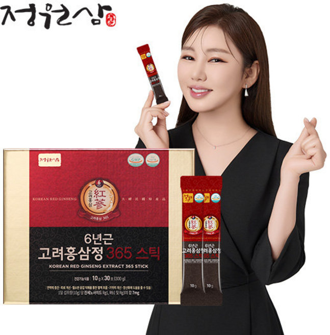 [정원삼] 6년근 고려홍삼정 365 스틱 1박스, 10g