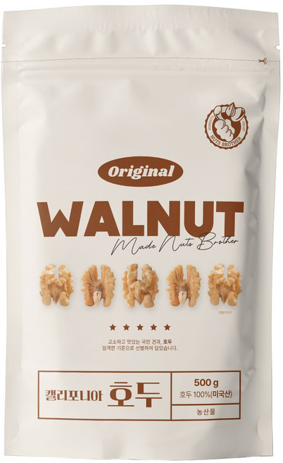너츠브라더 25년산 햇 호두 1kg (500g 2봉), 500g, 2개