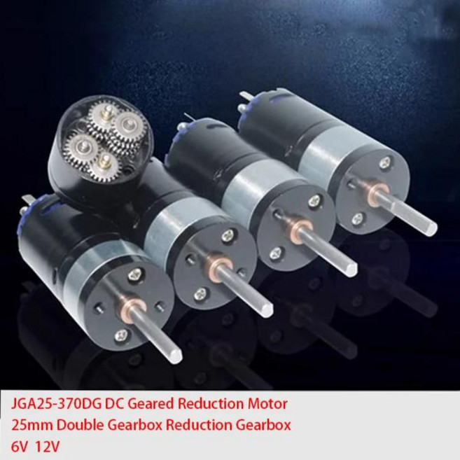 1pcs JGA25-370DG 고속 고 토크 370 DC 기어드 감속 모터 12V 전기 DC 모터 25mm 이중 기어 감속기, 12V 117RPM, Single Motor, 1개