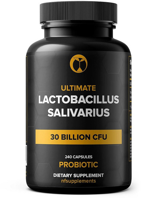 락토바실러스 살리바리우스 프로바이오틱스 보충제 300억 CFU 240정 프로바이오틱스 소화기 치아 건강 지원 락토바실러스 살리바리우스 240정, Lactobacillus Salivarius, 1 Count (Pack of 240), 1개