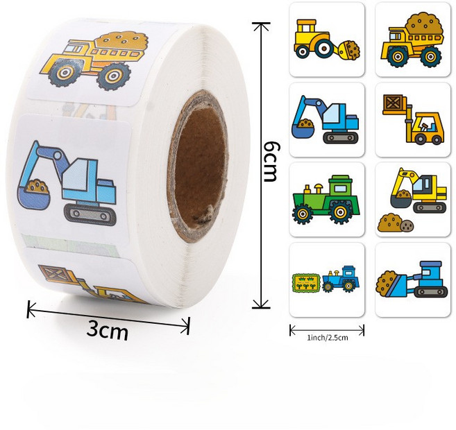 6종 중장비 자동차 비행기 스티커, 1개, S697 트럭포크레인