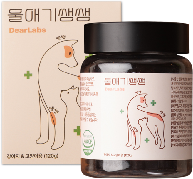 울애기쌩쌩 반려동물 종합영양제 눈 피부 관절 면역 장 케어, 60정, 1개