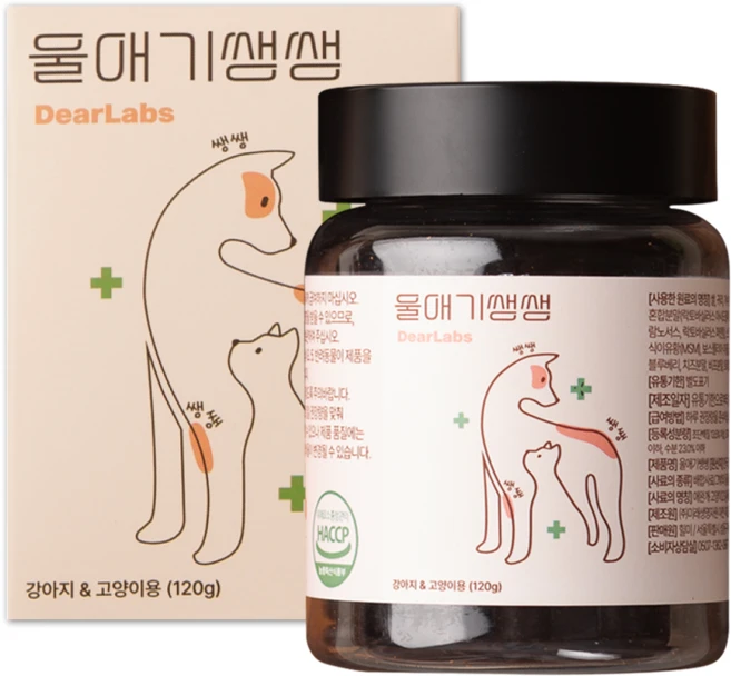 울애기쌩쌩 반려동물 종합영양제 눈 피부 관절 면역 장 케어, 60정, 1개 - 쿠팡