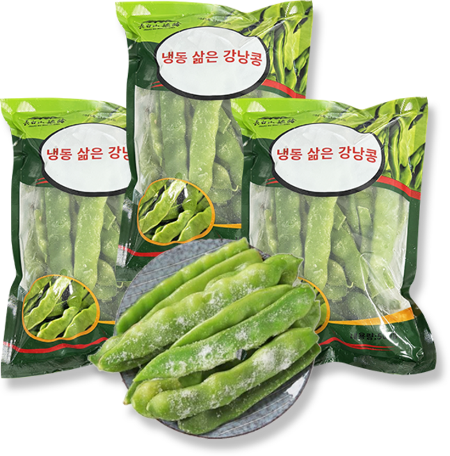 홍홍 중국식품 중국수입 냉동 단콩 냉동 삶은 강낭콩 뚜절 냉단 떠우죠, 3개