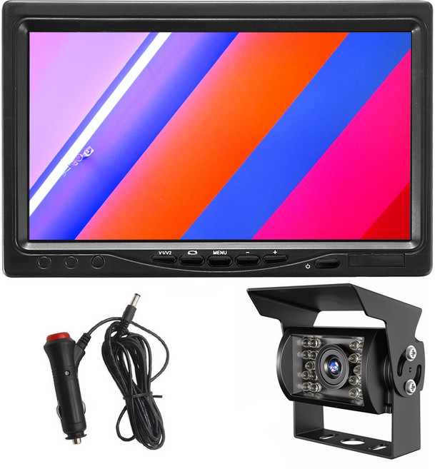 17.7cm 모니터 트럭 시거잭 상시 가능 후방 카메라 풀세트, icar-006s