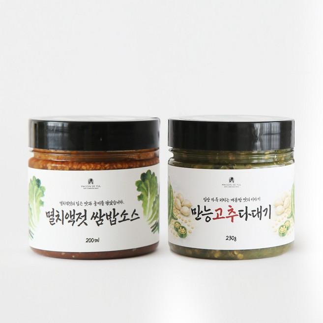 메종드율 감칠맛 듀오 세트 (멸치액젓쌈밥소스+만능고추다대기), 2개, 430g