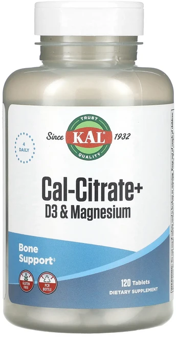 KAL Cal-Citrate+ D3 및 마그네슘 120정, KAL CalCitrate D3 및 마그네슘 120정, 1개 - 쿠팡
