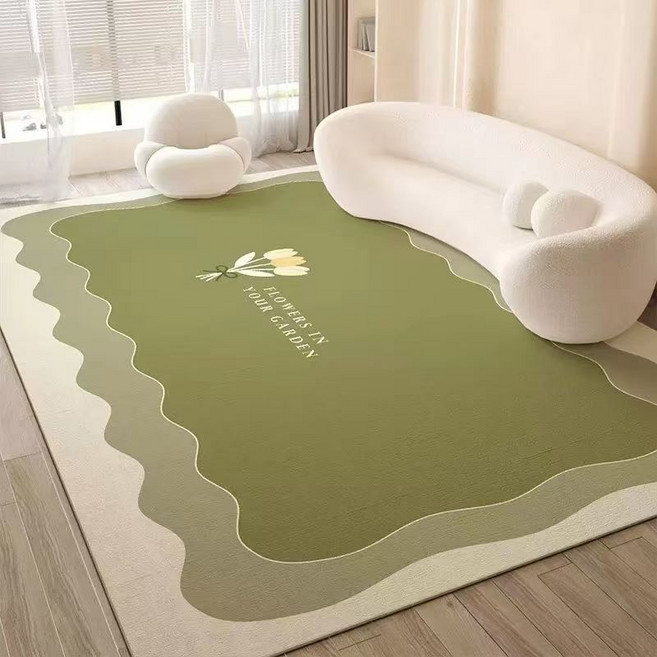 거실 카페트 사계절 심플 꽃송이 프린트 먼지없는 방수 미끄럼방지 내마모 대형 침실 러그