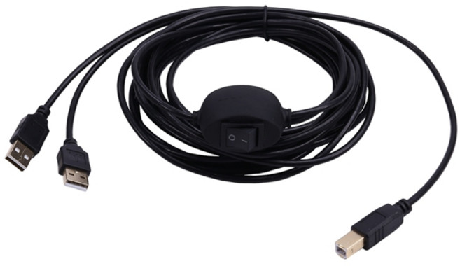 2In 1 프린터 케이블 USB A-B 남성-남성 Hp Canon 용 삼성 분배기 두 대의 컴퓨터, 1개