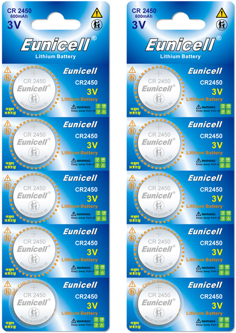 굿앤굿스 CR2450 유니셀 Eunicell 코인 건전지 현대 기아 BMW 스마트키, 2개, 5개입