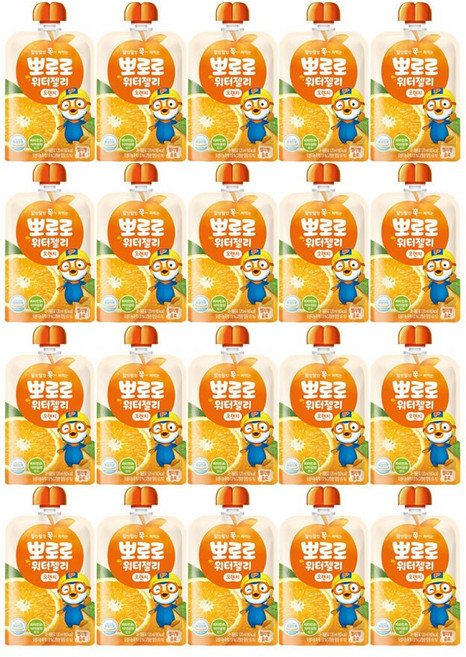(올따옴) 팔도 뽀로로 워터젤리 오렌지 20개, 120ml, 20팩