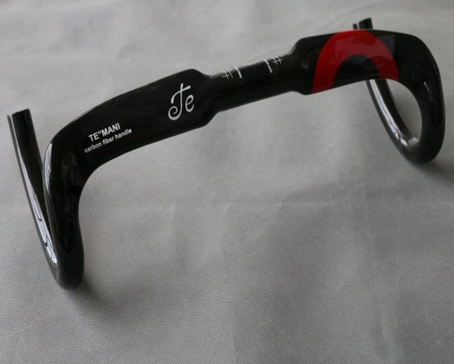 핸들바 트랙 카본 일체형 번치바 스프린터 초경량 400mm 광택, 1개, 레드 라벨 31.8x400mm