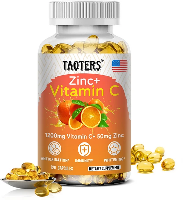 비타민C+아연보충제 - 높은 흡수율 - 면역체계 강화 피부건강 - 항산화보충제, 1개, 120회분 - 쿠팡