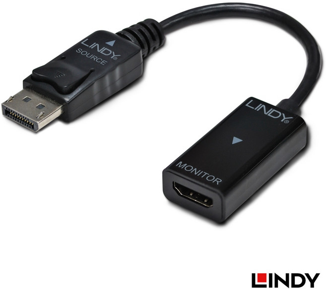 LINDY 林帝 DISPLAYPORT 轉 HDMI 4K轉換器, 1個