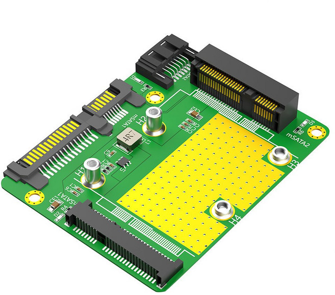 雙 mSATA SSD 轉 SATA 轉接卡，支援 SATA3.0，適用半高/全高 MSATA, 1個, 全新品