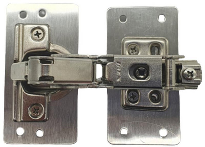 비브랜드 경첩보수 힌지 리페 키트 경첩 보강 플레이트 베이스판 넓은 덧대는 스텐판 90x47 홀있는, 1개