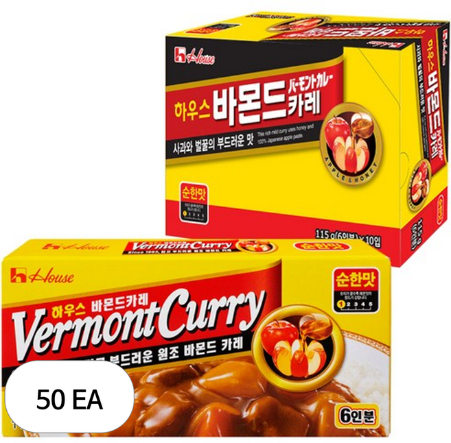 하우스푸즈 바몬드카레 순한맛, 115g, 50개