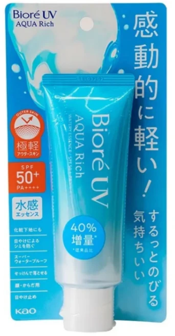 [국내배송] 일본직수입-비오레 UV 아쿠아리치 워터리 에센스 선크림 50+, 70g, 1개 - 쿠팡