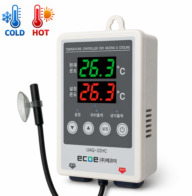 에코이 UAQ-22HC 냉각 히터 동시제어 수족관조절기 2ch 고급형, 1개