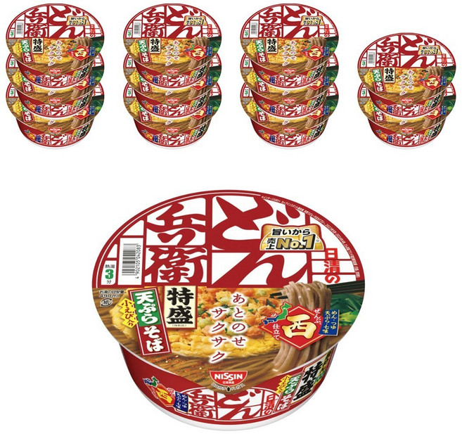 NISSIN 日清 麵貝 特大份量 炸物蕎麥麵 西之風, 12入