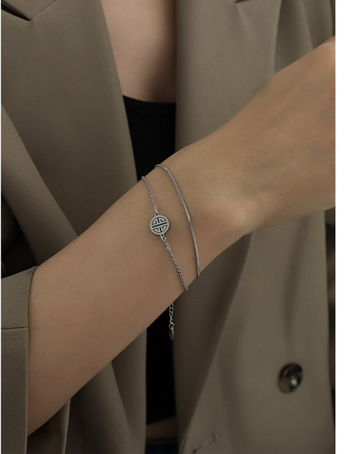 한아로지스 여성 스네이크체인 레이어드 팔찌