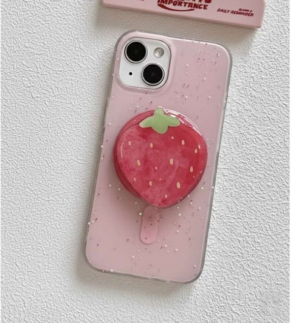 불라 핸드폰 맥세이프 스마트톡 과일 그립톡 거치대, 1개, 딸기