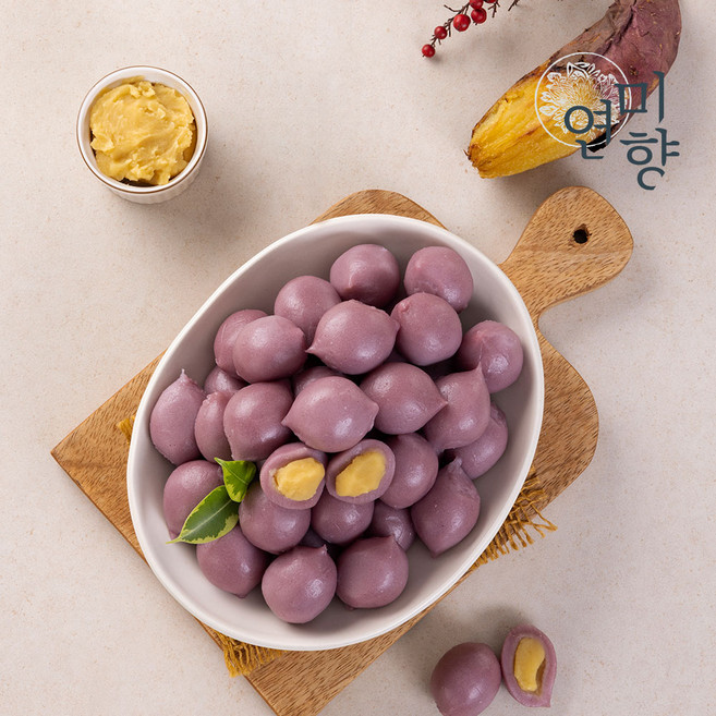 연미향 고구마알떡 18개입 / 1 440g / 냉동보관 후 자연해동해도 굳지 않는 떡 고구마앙금 식사대용 방울떡 간편포장, 1개, 1.44kg